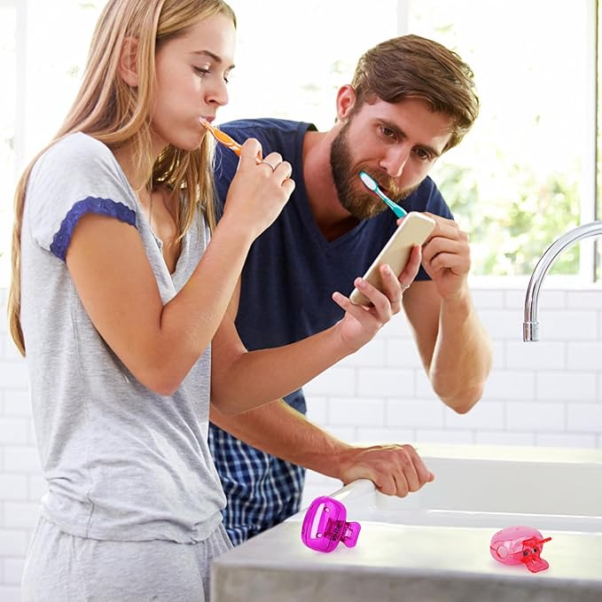 Waenerec 6 Pack Toothbrush Covers Portable Toothbrush Protector Coverings Clips Travel Protector Plastic Brush Pod Protection Clip Case Tooth Brush Covers for Kids Bathroom Home Travel Supplies
