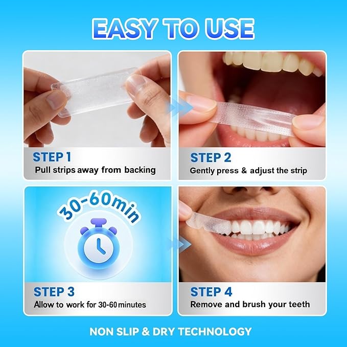 Teeth Whitening Strips - 9D Teeth Whitening Kit Professional Effects, Non-Sensitive Teeth Whitener for Enamel Safe, 28 Strips (14 Day Treatment) Remove Stain for a Brighter Smile, Mint