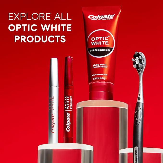 Colgate Optic White Overnight Teeth Whitening Pen, Hydrogen Peroxide Teeth Whitening Pen, Visibly Whiter Teeth in Just 1 Week When Used as Directed, 21 Whitening Treatments, 0.08 fl oz