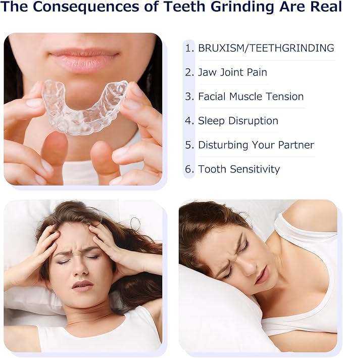 Custom Fit Night Guard for Bruxism & Teeth Clenching - Comfortable & BPA-Free - Protects Teeth & Reduces Jaw Tension - Includes Case & Easy-to-Use Mold Kit（Single One Upper or Lower Guard）