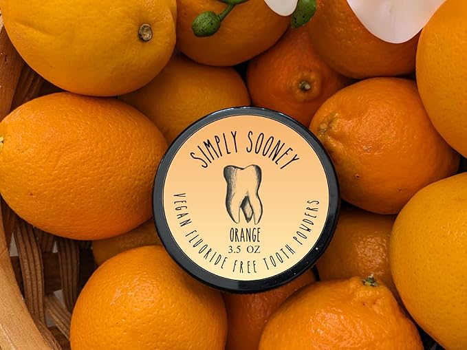Zero Waste Paper Bag Kid Safe Orange Organic Vegan Fluoride Free Remineralizing Tooth Powder - Ships Without Any Plastic