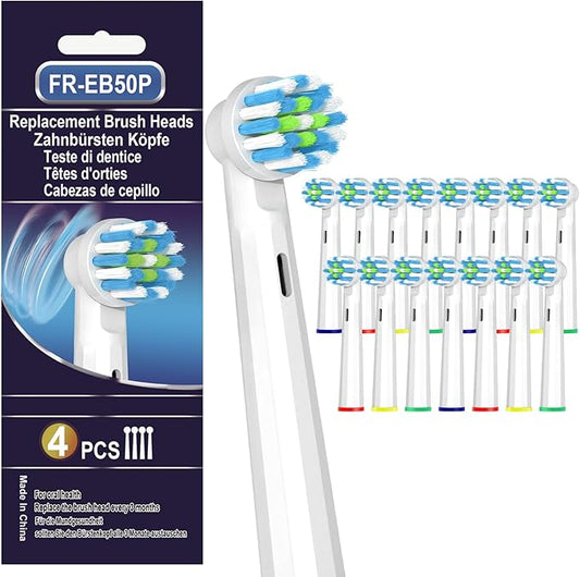 Replacement Heads Compatible with Braun Oral B Pro 1000, Genius X, Smart 1500 Electric Toothbrush, Toothbrush Heads Refills Compatible with Oral B (16 White)