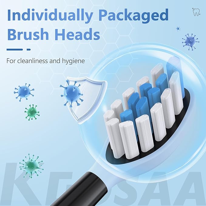 Replacement Toothbrush Heads for Philips Sonicare Electric Toothbrush, 2-in-1 Tongue Cleaner, 8 Pack, Ice Blue,Suitable for Philips Sonicare Heads, C2, C1, C3, W1, W2, W3, G1, G2, G3