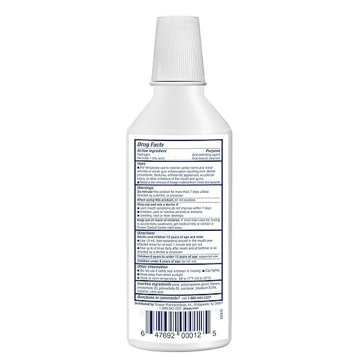 CloSYS Mouth Sore Mouthwash Cleanses and Heals Oral Sores and Canker Sores in Mouth Alcohol-Free Hydrogen Peroxide Mouthwash Non-Burning and Non-Irritating 16 oz