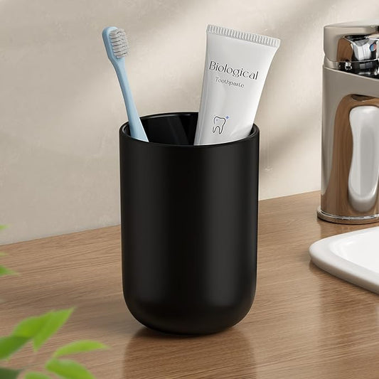 Toothbrush Cup 10.5oz Reusable Unbreakable Bathroom Tumbler 2 PCS, Easy to Clean Plastic Bathroom Cup Toothbrush Holder for Bathroom Counter Organizer