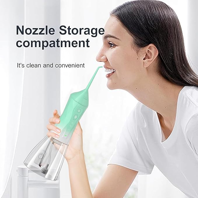 Water Dental Flosser Teeth Pick: Portable Cordless Oral Irrigator 320ML Rechargeable Travel Irrigation Cleaner with 5 Flossing Tips, IPX7 Waterproof Electric Flossing Machine for Teeth Cleaning