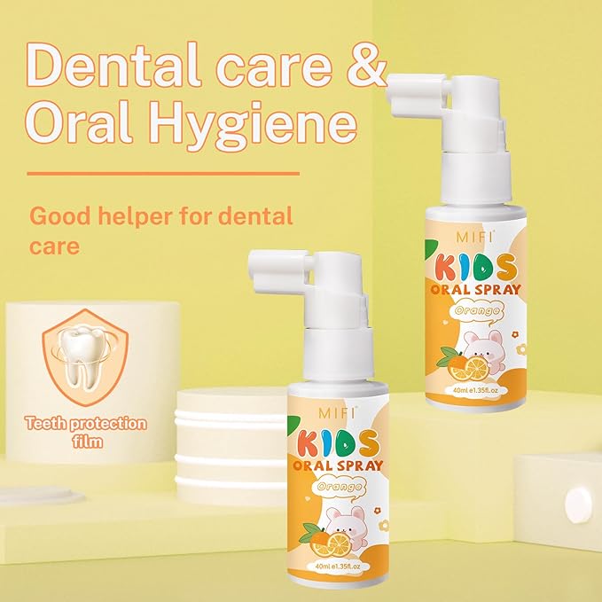 PEGO Kids Oral Spray - Fresh Breath for Children & Toddlers, Fruit-Flavored Oral Care Spray, Easy to Use, Perfect for Home & Travel for Baby's Daily Oral Care (1Pack, Orange)