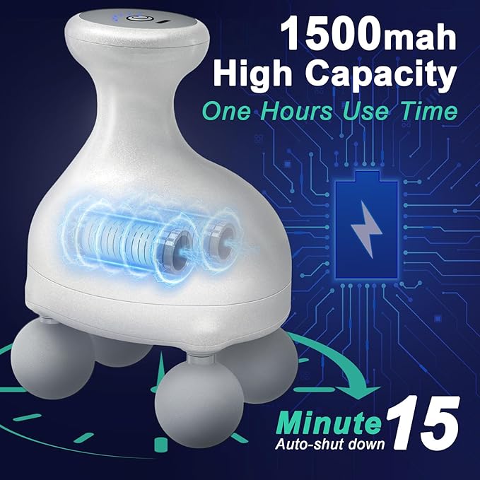 DEITY 4 Heads Handheld Massage Gun Deep Tissue, Electric Body Massager, Percussion Muscle Massager for Easing Shoulder and Back Tension, with Reverse Thrust Function, Gift for Families Friends