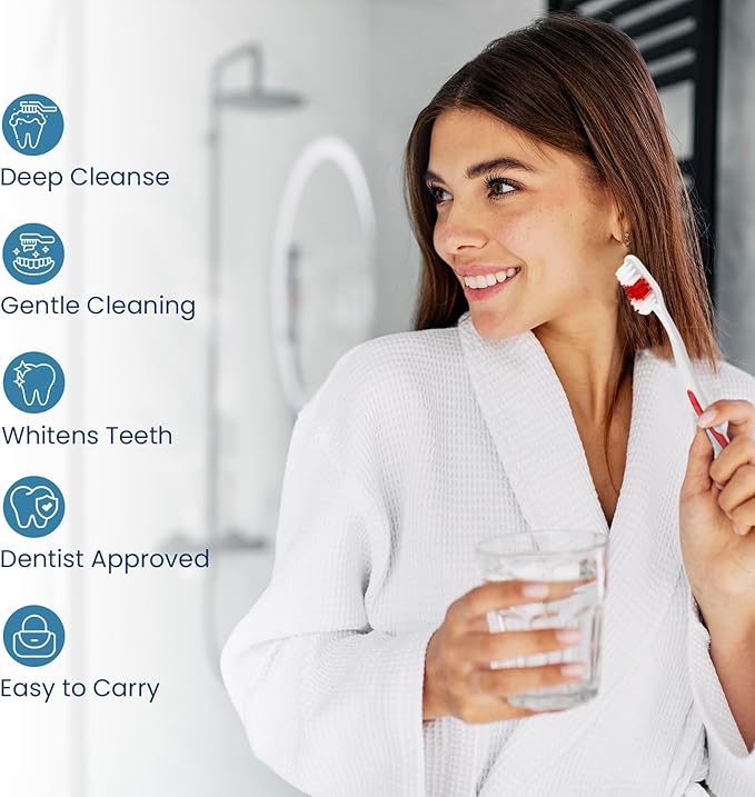 100 Toothbrushes Bulk Wholesale Quantity Standard Size, Dental Care Toiletries, Medium Soft Bristles, Individually Wrapped, Homeless Care, Disposable Use, Hotels, Travel