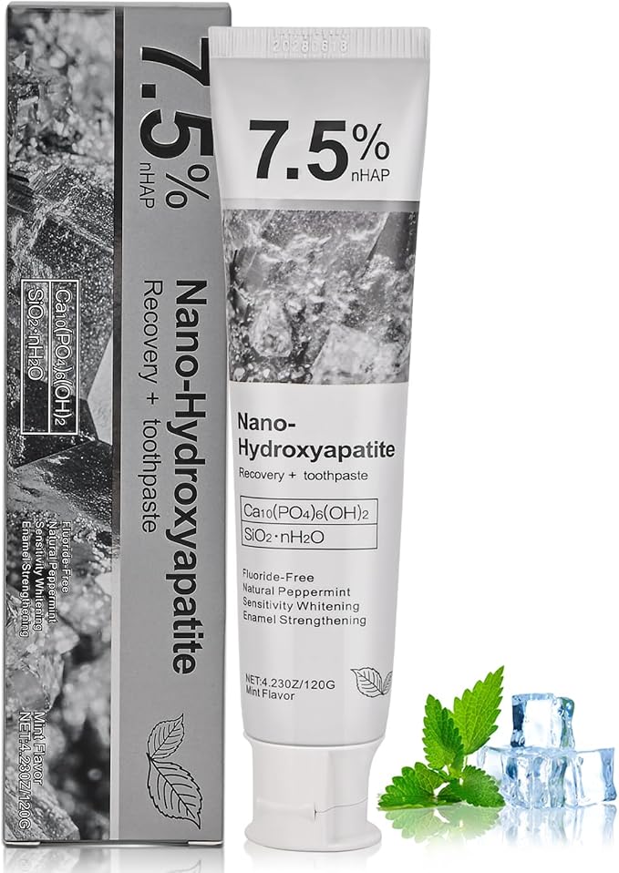 7.5% Hydroxyapatite Toothpaste for Advanced Enamel Protection - Gentle and Effective Formula - Mint Toothpaste -1 Pack