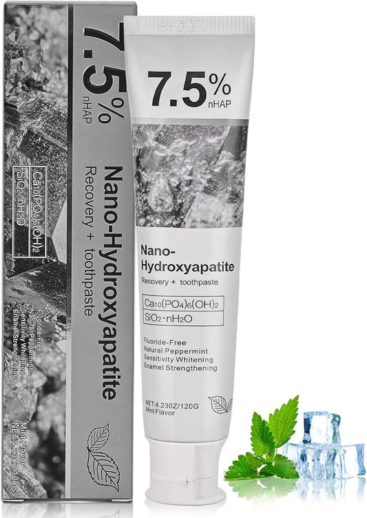 7.5% Hydroxyapatite Toothpaste for Advanced Enamel Protection - Gentle and Effective Formula - Mint Toothpaste -1 Pack