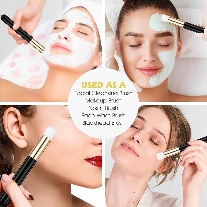60 Pieces Lash Shampoo Brushes with Container, Eyelash Extension Cleansing Brush Nose Pore Cleaning Tool Peel off Blackhead Removing Tool Cosmetic Lash Cleanser Facial Cleansing