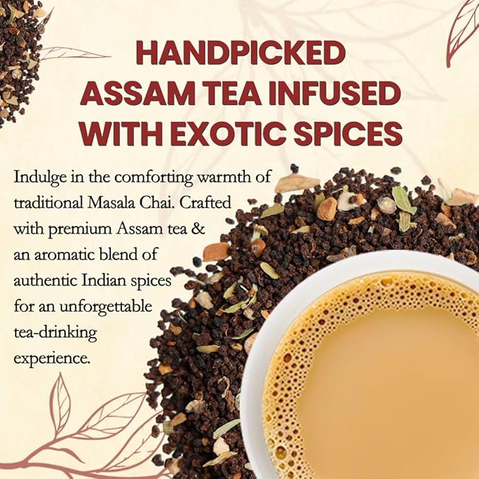 Darsam Masala Chai - 17.6oz (500g) | Premium Assam Black Tea with Cardamom, Cinnamon, Cloves, Ginger & Black Pepper | Freshness Locked in Airtight PET Jar | Non-GMO & Gluten-Free