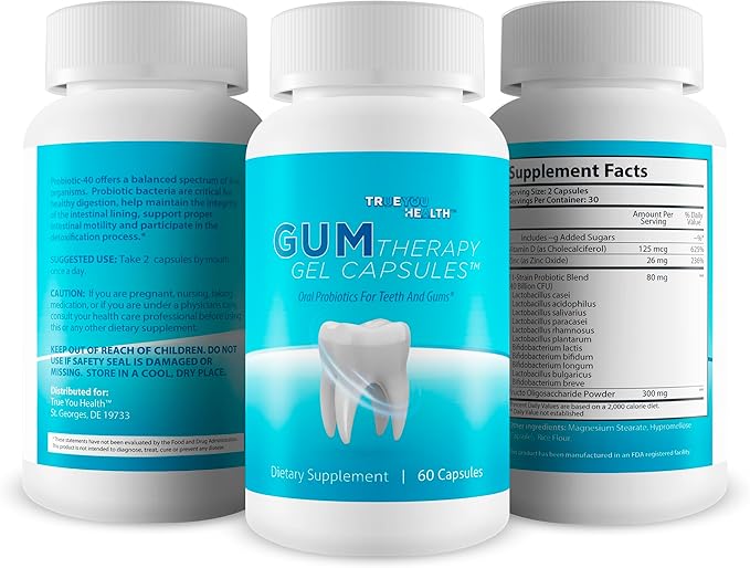Gum Therapy Gel Capsules - Our Best Gum & Teeth Support Probiotic - Oral Dental Probiotics Gum Health Supplements - Gum & Teeth Probiotic - Our Best Oral Probiotics for Teeth and Gums - Gum Supplement