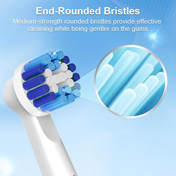 Replacement Brush Heads Compatible with Braun Oral-B, 20pcs Professional Electric Toothbrush Heads for Oral B Replacement Heads Refill Pro100/1000/1500/4000/5000/7000/8000/9600 Etc.