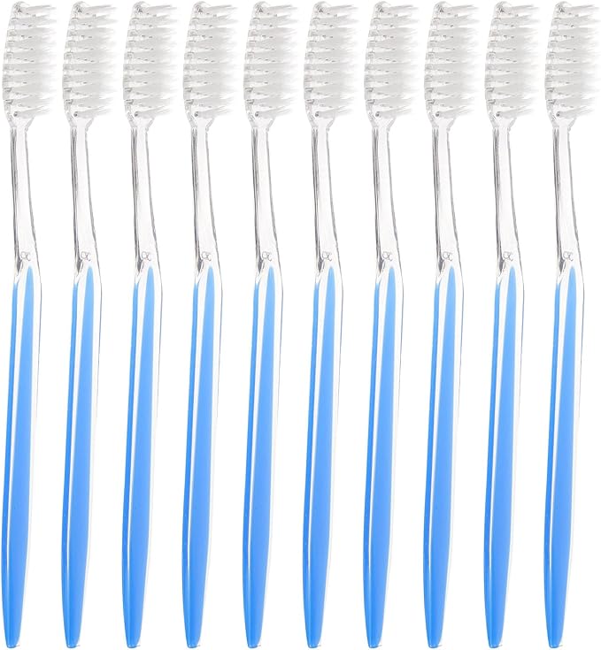 50Pcs Disposable Soft Bristle Toothbrushes Travel Oral Care Set Portable Plastic Tooth Brushes for Camping and Hotel Use