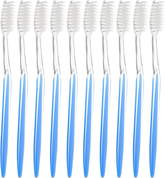 50Pcs Disposable Soft Bristle Toothbrushes Travel Oral Care Set Portable Plastic Tooth Brushes for Camping and Hotel Use