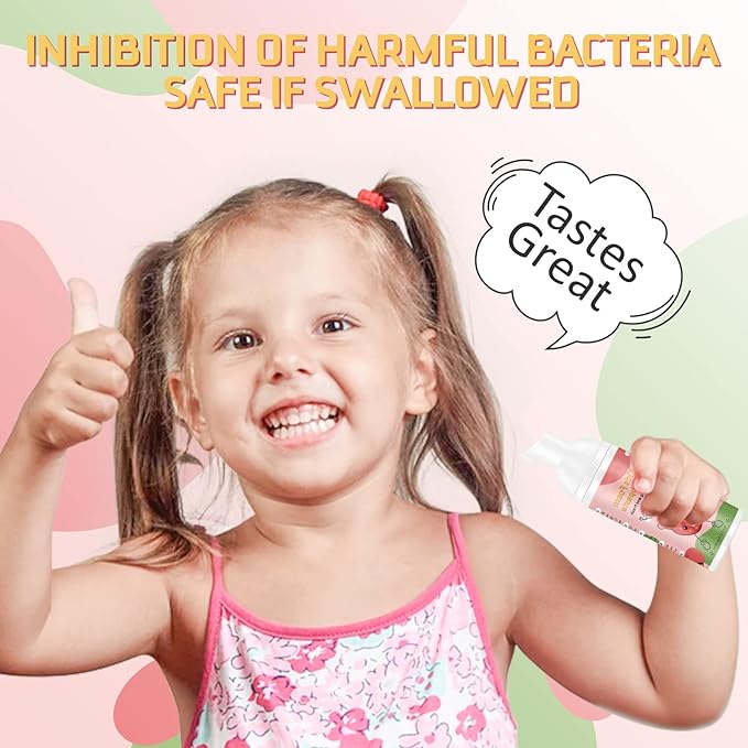 Foam Toothpaste Kids, Kids Foam Toothpaste with Low Fluoride, Toddler Toothpaste and Mouthwash for Dental Care for U-Shape Electric Toothbrush for Children for 3 and Up