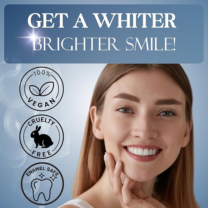 Teeth Whitening Kit 10 Syringes Strongest 44% Carbamide Peroxide Vegan Teeth Whitening Gel, Light and Teeth Bleaching Trays Included
