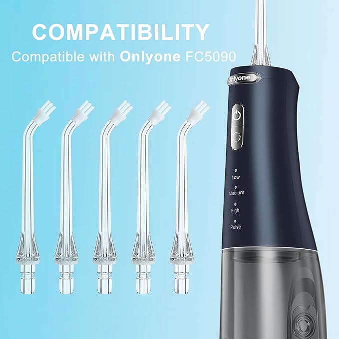 Plaque Seeker Replacement Tips for Onlyone Water Flosser, Oral Irrigator Jet Tip Only Compatible Onlyone FC5090 Water Flosser(5 Plaque Removal Tips)