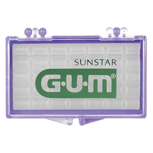 GUM Orthodontic Wax for Braces and Dental Devices - Soothing Dental Wax with Vitamin E and Aloe Vera - Clear Color and Refreshing Mint Flavor (Pack of 6)
