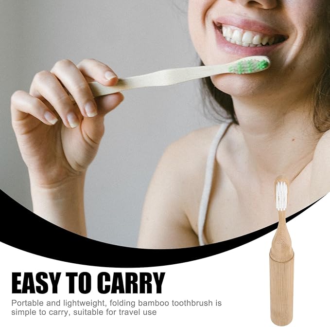 Veemoon Foldable Toothbrush with Soft Bristles, Portable Travel Toothbrush for Adults, Eco-Friendly Material, Compact Design for Hiking, Camping, and Daily Oral Care
