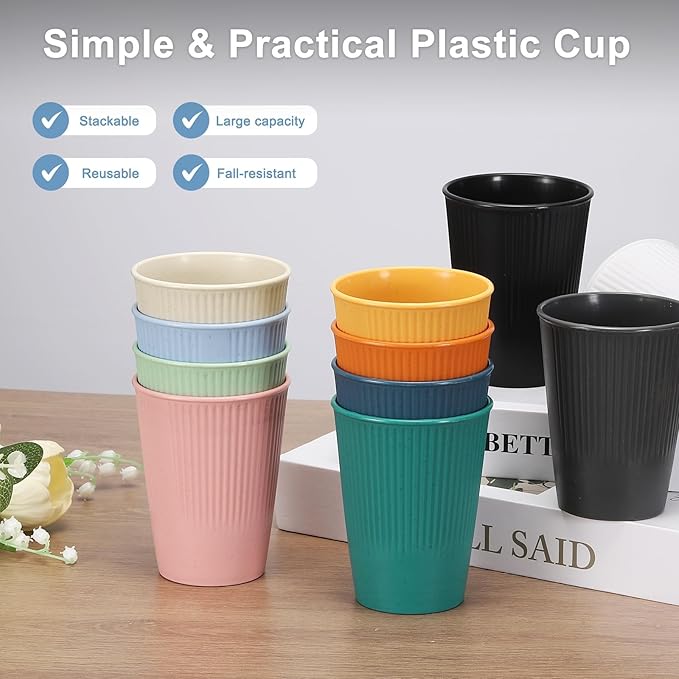 uxcell 4 Pcs Simple Toothbrush Cup, 3.3 x 3.3 x 4.2 Dishwasher Safe Bathroom Tumbler Reusable Plastic Cup Set for Storing Toothpaste Combs, Gray/White