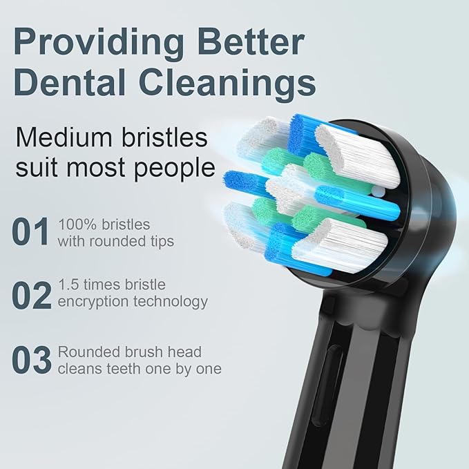 8 PCS IO Replacement Heads Compatible with Oral b IO 2/3/4/5/6/7/8/9/10 Series Electric Toothbrush, Brush Heads Refills Compatible with Oral B IO (Black/White)