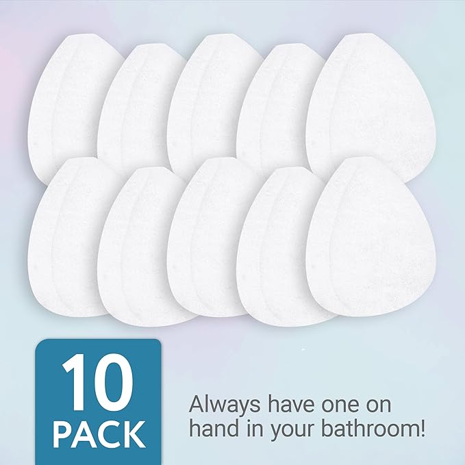 IMPRESA Facial Exfoliating Pads - Extra Thick White Pad Face Sponge - Deep Cleansing & Daily Exfoliation - 10 Pack for Normal to Oily Skin - Face Scrubber Facial Scrub Pads - Reusable & Made in USA