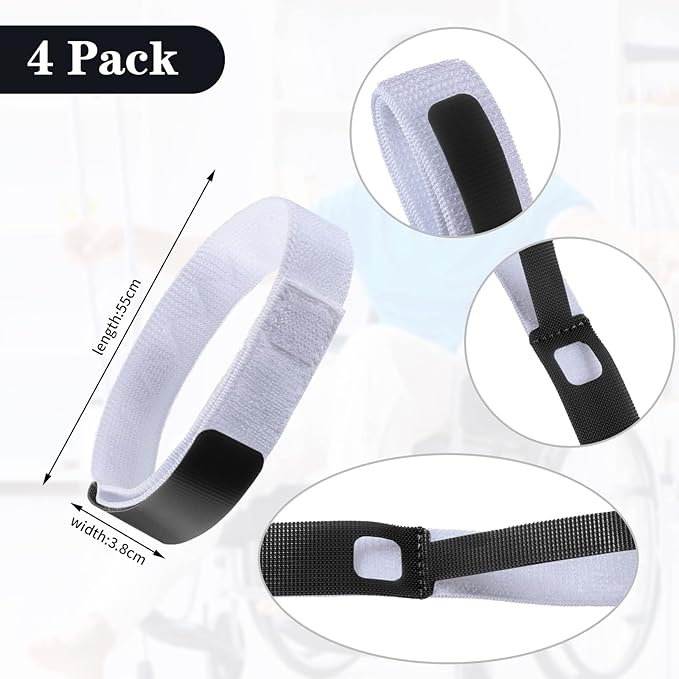 4 Pieces Catheter Supplies Foley Catheter Stabilization Device Holder Urinary Legband Leg Strap Tube Holder Anti Slip Anti Irritation Silicone Grip (Black)