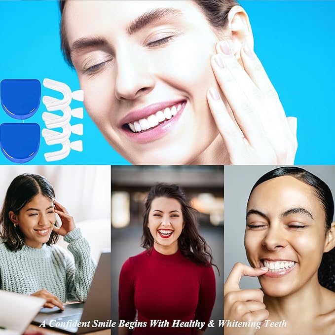 8psc Teeth Whitening Trays Kits Mouth Trays & 2 Tooth Boxes, Thermoform Moldable Whitening Teeth Tray, Oral Care Thin Moldable Mouth Tray Kit Tools for Whitening
