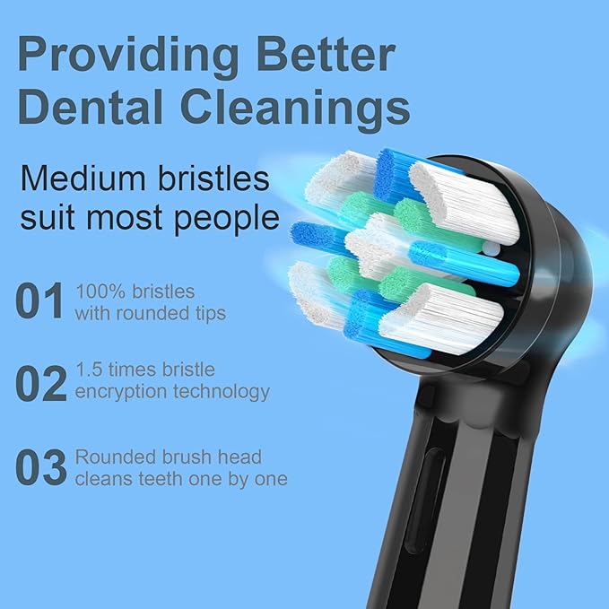12 Count IO Replacement Heads Compatible with Oral B IO 2/3/4/5/6/7/8/9/10 Series Electric Toothbrushes, Medium Softness Brush Heads Compatible with Oral B iO for Teeth and Gums Care (Black)