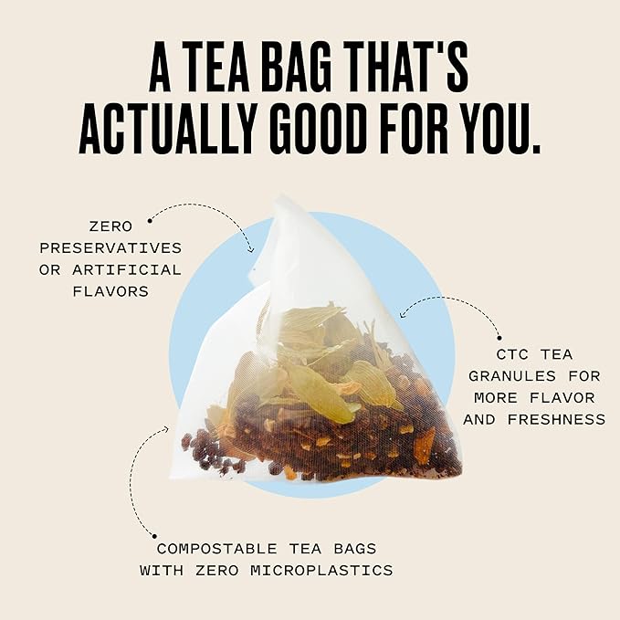 Kolkata Chai - Signature, Rose and Decaf Chai Tea Bag Variety Pack, 45 Count, Premium Assam Black Tea and Spices, Compostable Tea Bags, Vegan, All Natural