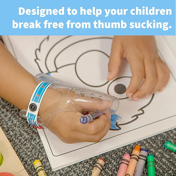 AeroThumb Thumb Sucking Prevention Kit – Thumb Sucking Guard with InstaLock System - Deterrent & Treatment For Bad Dental Habits | Ages 7 & Above | More Than 70 lbs – Large | Made in the USA