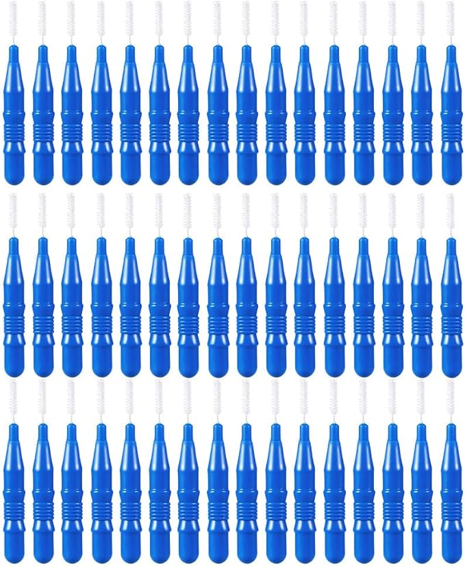 ARTIBETTER 50pcs Interdental Brushes for Braces Floss Brushes for Teeth Toothpick Oral Flossing Head Teeth Cleaning Tool 2. 5mm Blue