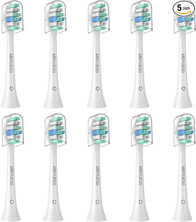 MRYUESG Replacement Toothbrush Heads for Philips Sonicare Replacement Heads, 10 Pack, Electric Tooth-Brush Head Compatible with Phillips, White-Blue