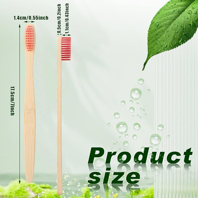 Sieral 120 Pcs Bamboo Toothbrushes Bulk, Soft Bristle Toothbrush for Adults, Natural Wooden Toothbrushes, Vegan Organic Bamboo Travel Tooth Brush, Individually Wrapped, 7 Inch 12 Color