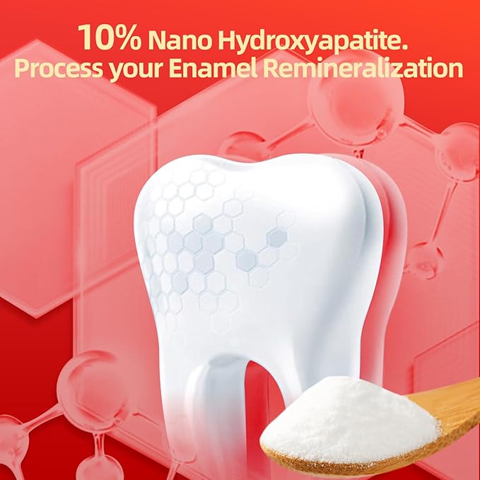 3PCS 10% Nano-Hydroxyapatite Bee Wasp Venom Toothpaste for Remineralizing Enamel & Sensitive Relief,Gingivitis Bleeding Gum Treatment, Fights Plaque,Whitening Teeth - 120MIN Fresh Breath