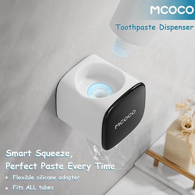 Toothpaste Squeezer Minimalist Toothpaste Squeezer Wall Mounted for Bathroom 1 Pcs Black