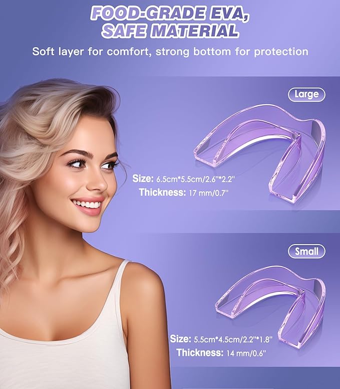 Litlcutie Mouth Guard for Women,2 Sizes (4 Pack) Mouth Guard for Grinding Teeth at Night,Night Guards for Sleeping