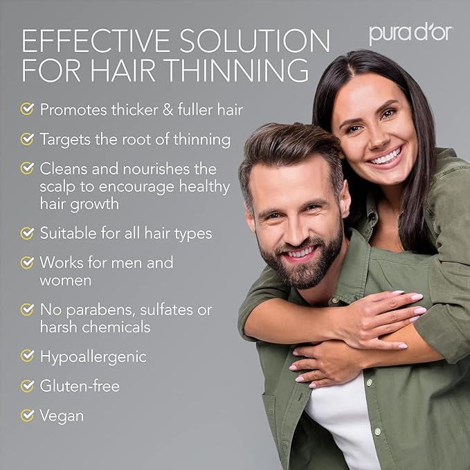 PURA D'OR Deep Moisturizing Biotin Conditioner Thickens, Softens, & Moisturizes Dry, Frizzy, Damaged Hair w/Argan Oil, Pumpkin, Rosemary, Honeysuckle, Vitamin E, Men & Women, 16oz