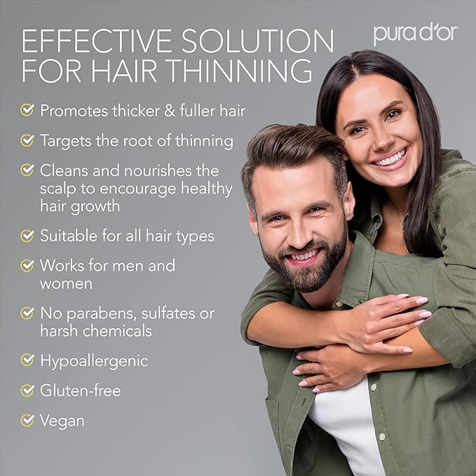 PURA D'OR Anti-Thinning Biotin Shampoo & Conditioner Original Gold Label Set (16oz x2) – CLINICALLY TESTED Formula for Volume, Strength & Thicker-Looking Hair – Helps Reduce Breakage For Women & Men | Deep Moisturizing, Conditioner, CLINICALLY TESTED, ...