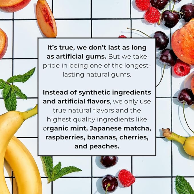 Refresh Gum, Xylitol, Natural, Sugar Free, Chewing Gum, Plastic Free, Natural Flavors & Organic Ingredients, Non GMO, Gluten Free, Vegan, 12 Count (Pack of 5), Fruit Variety Pack
