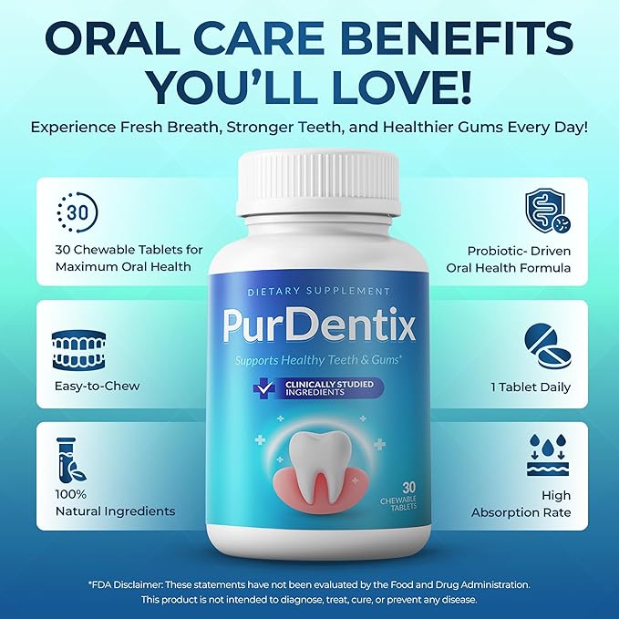 Oral Health Probiotic – 4-Strain Formula for Healthy Gums, Teeth & Fresh Breath – 30 Chewable Tablets