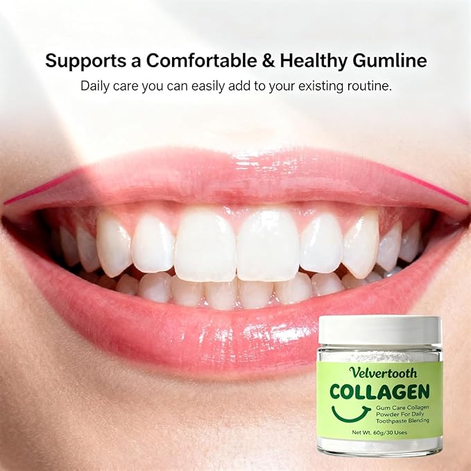 Collagen Strengthening Collagen Powder, Collagen Powder for Gums, Daily Gum-Line & Enamel Support Formula for Brighter Smile, Reduced Sensitivity & Healthier Gums (1)