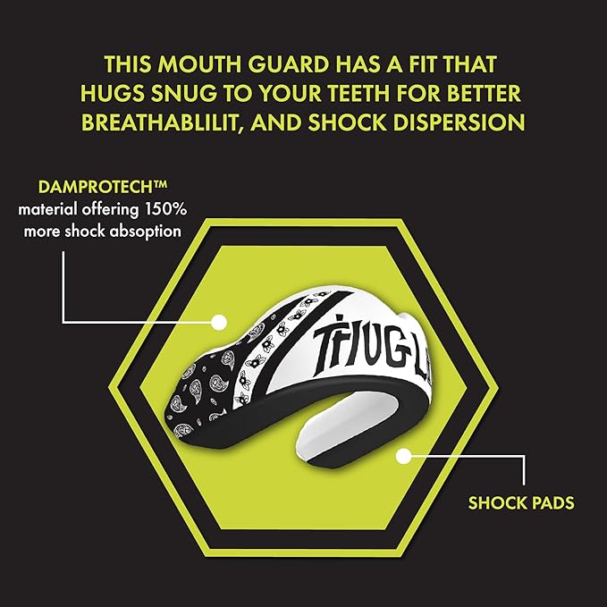 DAMAGE CONTROL Extreme Impact Mouth Guard – Sports Mouthguard for Boxing, MMA, BJJ, Hockey, Rugby, Lacrosse, & More – Mouthpiece for Teeth & Jaw Protection, for Youth & Adults (Adult, Thug Life)