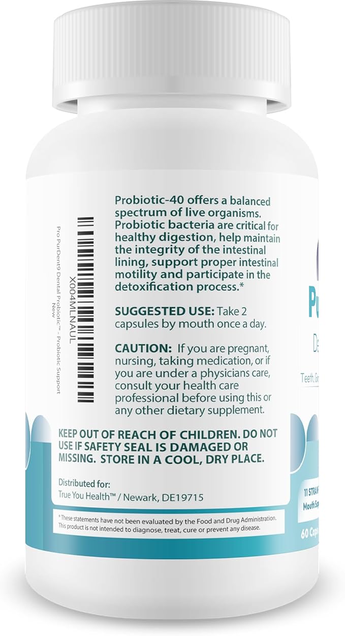 Pro PurDent9 Dental Probiotic - Our Best Dental Probiotics for Teeth and Gums - Mouth Probiotic - Boost Oral Health - Sinus Ear Nose Throat Probiotics - Teeth Supplement - Gum Health Supplements