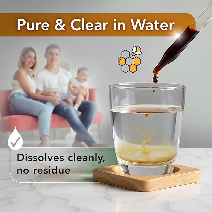 LOVITA Bee Propolis Liquid Extract 500mg, 5:1 Resin Drops with 18% Bioflavonoids, Alcohol-Free Antioxidant, Immune Support & Throat Soothing, Gluten-Free, Non-GMO, 1 Fl Oz (30 mL), 30 Day Supply