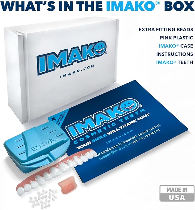 Imako Premium Cosmetic Uppers - 1 Pack - Large, Natural White - DIY Smile Makeover - Made in USA