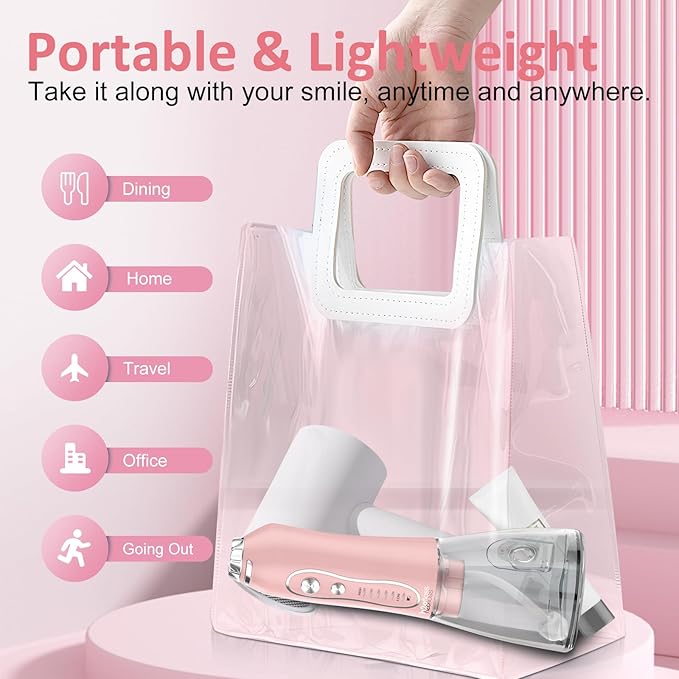 H2ofloss Cordless Water Flosser - IPX7 Waterproof Portable Oral Irrigator